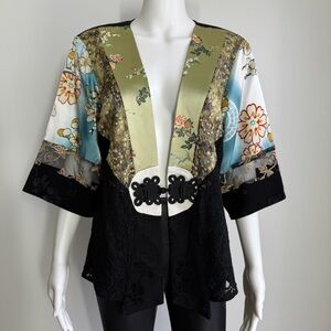 Spencer Alexis Mixed Print Open Front Kimono Top – Size M